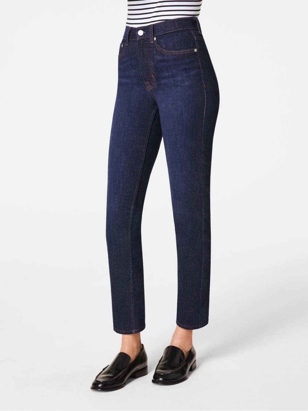 SPANX sculpt onReDefine Slim Straight Jeans 12 dark wash high rise sculpting